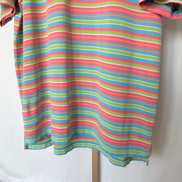 Peter Millar Men's Summer Comfort Polo Shirt L Multicolor Striped Short Sleeve - Picture 3 of 11